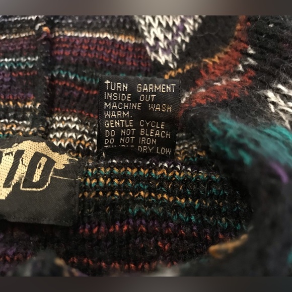 RARE FLUID International Retro Geometric Knit Hooded Sweater - XL - Picture 8 of 8